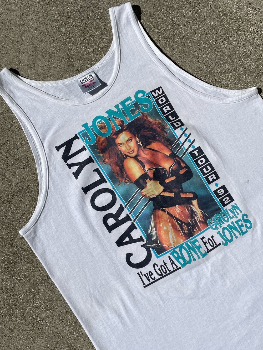 Vtg Carolyn Jones 1992 World Tour Tank Shirt I’ve Got A Bone For Carolyn Jones..